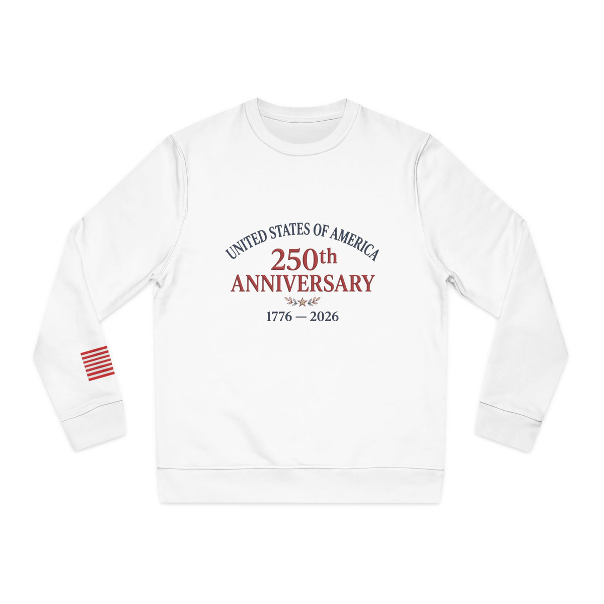 250th Anniversary Organic Sweatshirt with American Flag Sleeve