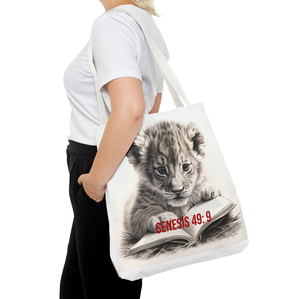 Genesis 49:9 Lion of Judah Tote Bag